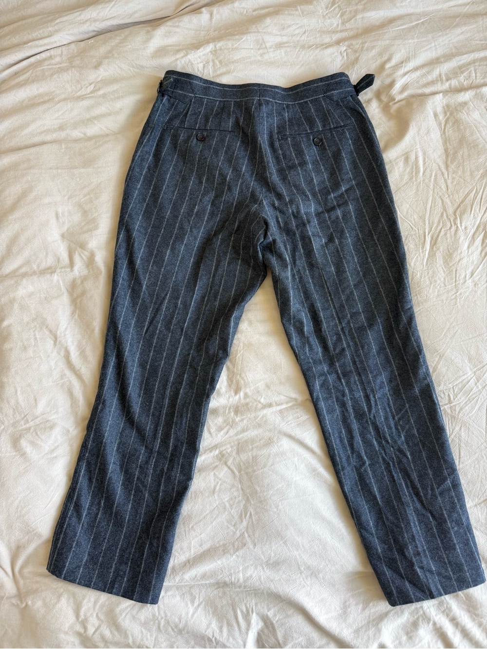 Men's Charcoal Pinstripe Dress Pants - Classic Tailored Fit - Picture 2 of 5